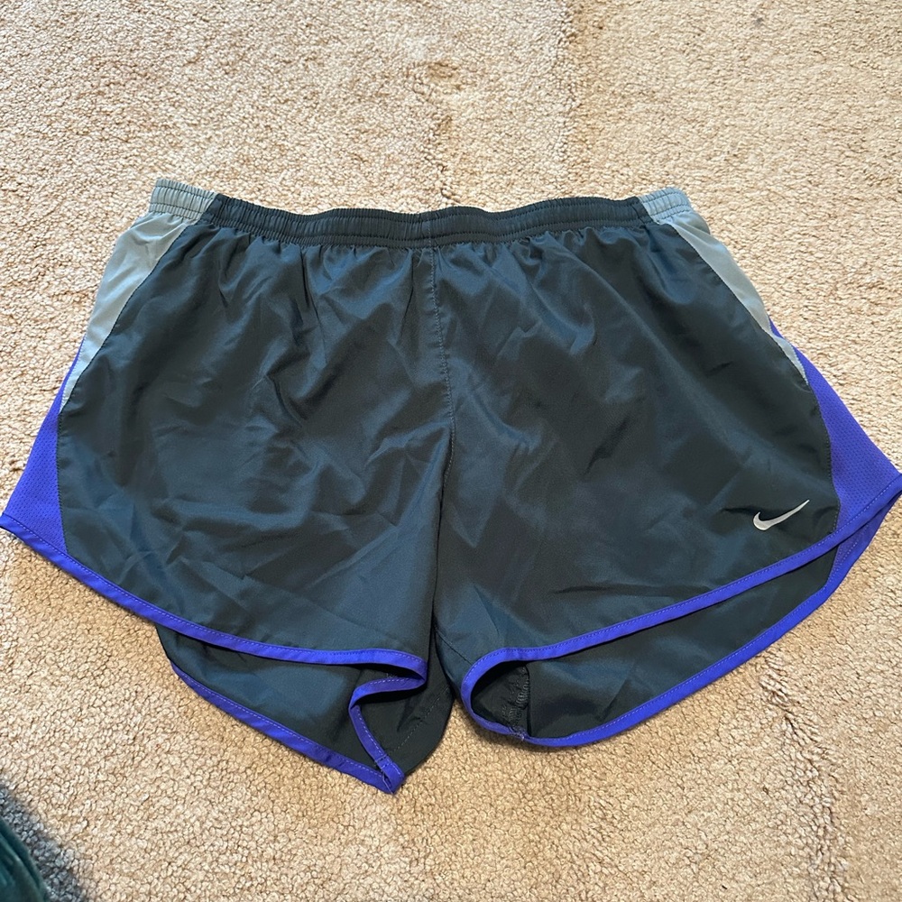 Nike Black and Purple Athletic Shorts